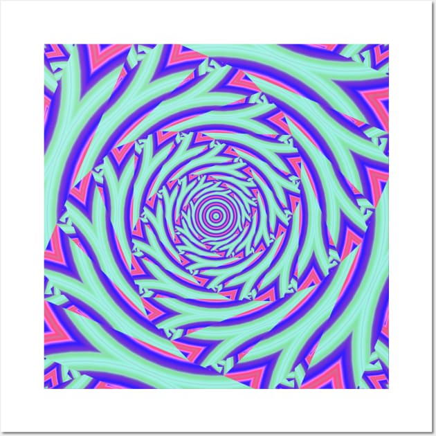 Trippy Groovy Vibrant Colorful Vortex Wall Art by Kaleiope_Studio